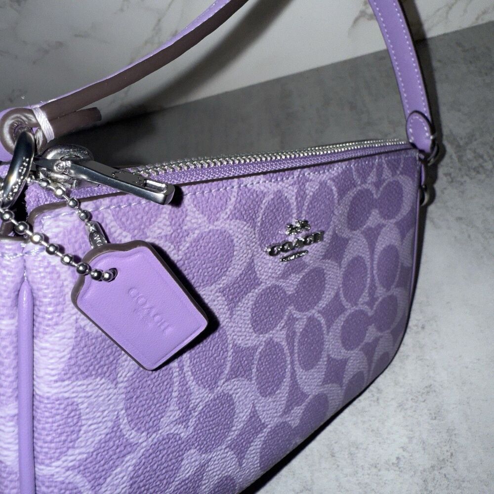 COACH Iris Nolita 19 Signature Canvas NWT Purple - Picture 7 of 12